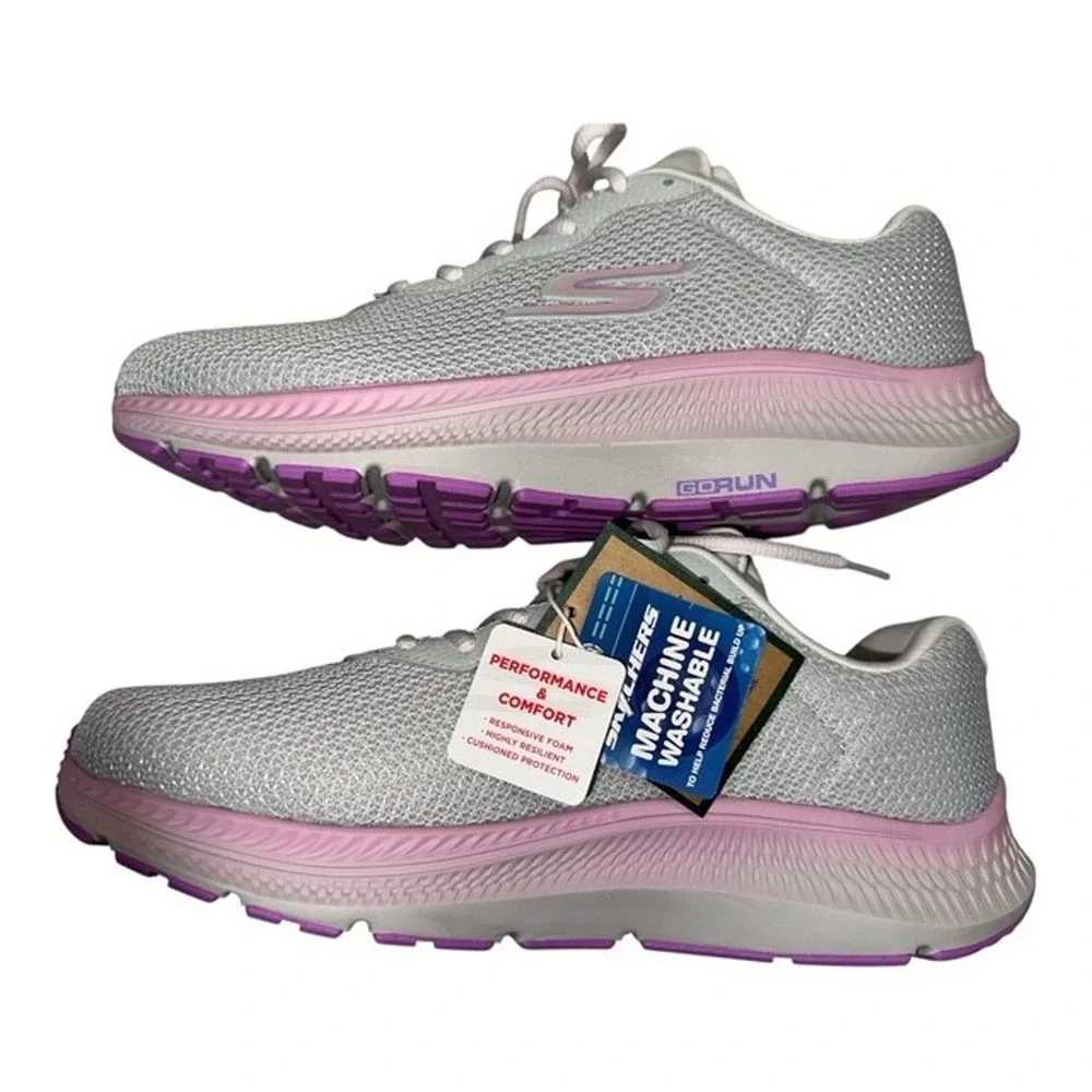 Skechers Go Run Consistent 2.0 Engaged Athletic Shoes 128621 Gray Pink size 11